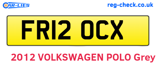 FR12OCX are the vehicle registration plates.