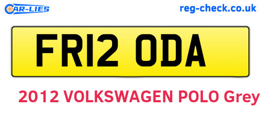 FR12ODA are the vehicle registration plates.