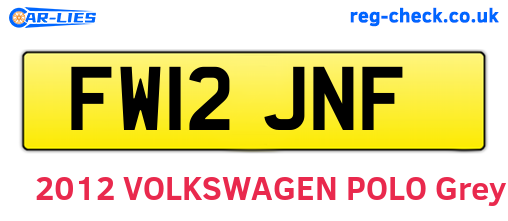 FW12JNF are the vehicle registration plates.