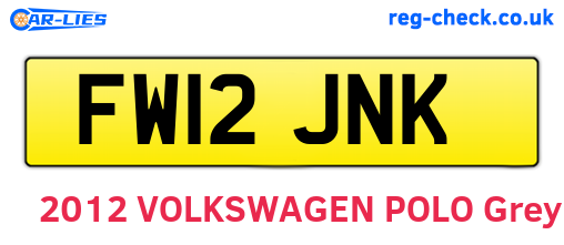 FW12JNK are the vehicle registration plates.