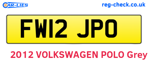 FW12JPO are the vehicle registration plates.