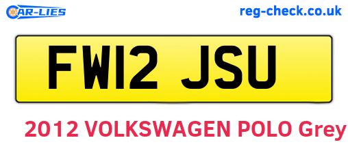 FW12JSU are the vehicle registration plates.