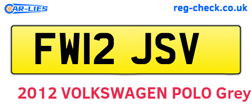 FW12JSV are the vehicle registration plates.