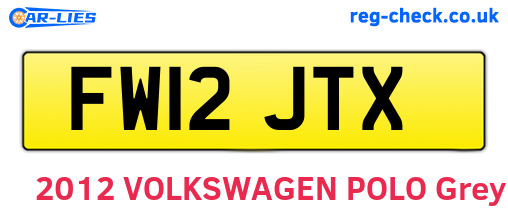 FW12JTX are the vehicle registration plates.