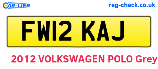 FW12KAJ are the vehicle registration plates.