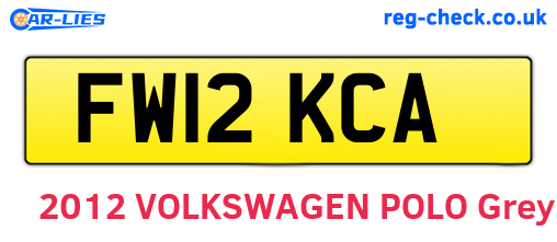 FW12KCA are the vehicle registration plates.