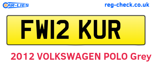 FW12KUR are the vehicle registration plates.