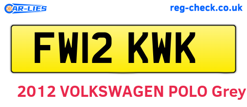 FW12KWK are the vehicle registration plates.