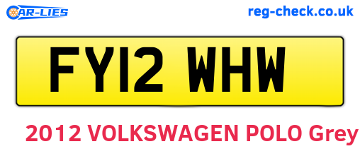 FY12WHW are the vehicle registration plates.