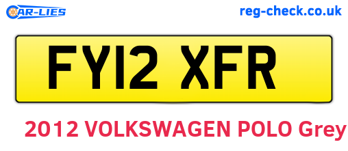 FY12XFR are the vehicle registration plates.