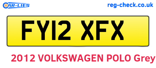 FY12XFX are the vehicle registration plates.