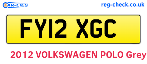 FY12XGC are the vehicle registration plates.
