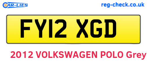 FY12XGD are the vehicle registration plates.