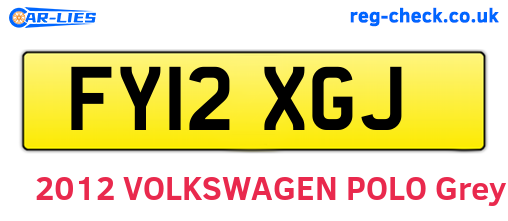 FY12XGJ are the vehicle registration plates.