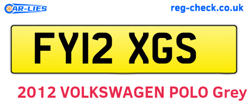 FY12XGS are the vehicle registration plates.