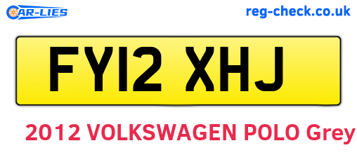 FY12XHJ are the vehicle registration plates.