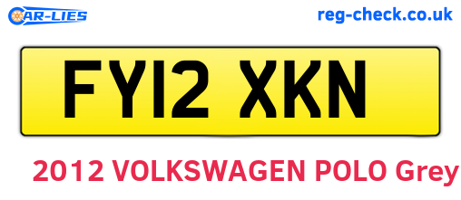 FY12XKN are the vehicle registration plates.