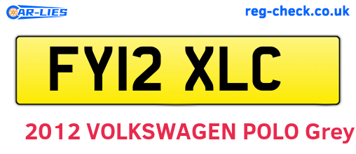 FY12XLC are the vehicle registration plates.