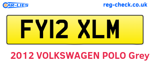 FY12XLM are the vehicle registration plates.