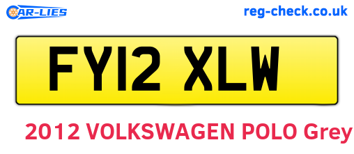 FY12XLW are the vehicle registration plates.