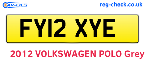 FY12XYE are the vehicle registration plates.
