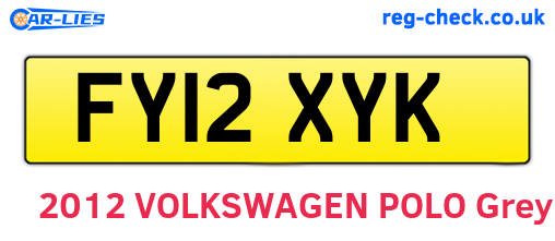 FY12XYK are the vehicle registration plates.