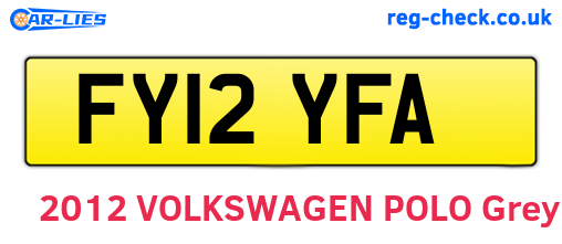 FY12YFA are the vehicle registration plates.