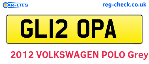 GL12OPA are the vehicle registration plates.