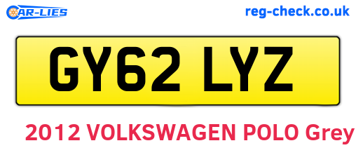 GY62LYZ are the vehicle registration plates.