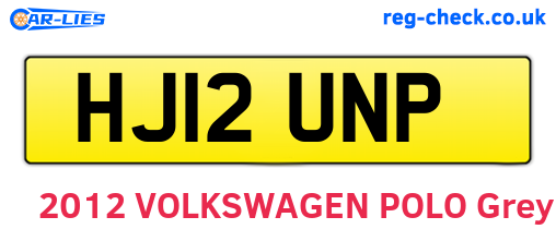 HJ12UNP are the vehicle registration plates.