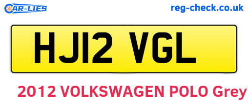 HJ12VGL are the vehicle registration plates.