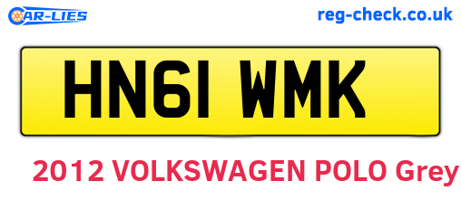 HN61WMK are the vehicle registration plates.