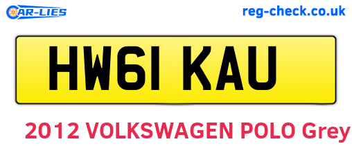 HW61KAU are the vehicle registration plates.