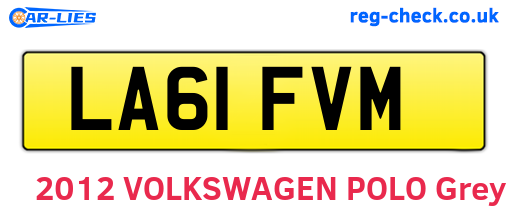 LA61FVM are the vehicle registration plates.