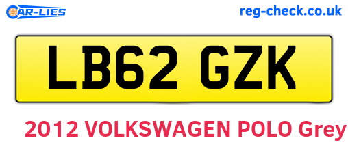 LB62GZK are the vehicle registration plates.
