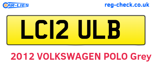 LC12ULB are the vehicle registration plates.