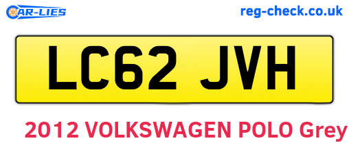 LC62JVH are the vehicle registration plates.