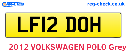 LF12DOH are the vehicle registration plates.