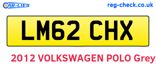 LM62CHX are the vehicle registration plates.