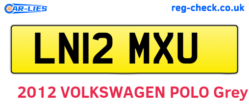 LN12MXU are the vehicle registration plates.