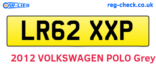 LR62XXP are the vehicle registration plates.