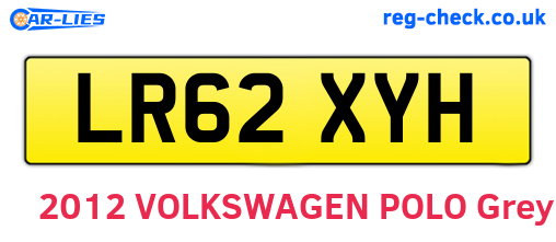 LR62XYH are the vehicle registration plates.