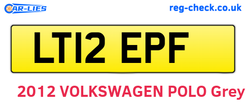 LT12EPF are the vehicle registration plates.