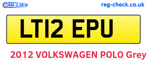 LT12EPU are the vehicle registration plates.