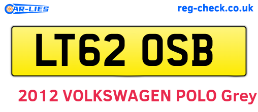 LT62OSB are the vehicle registration plates.