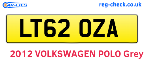 LT62OZA are the vehicle registration plates.