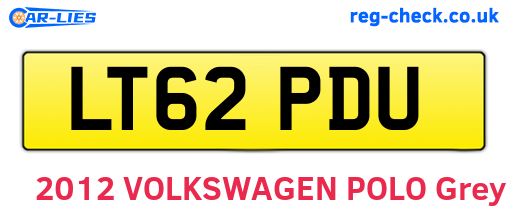 LT62PDU are the vehicle registration plates.