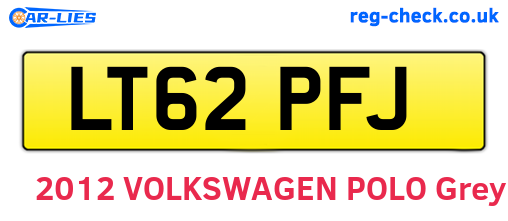 LT62PFJ are the vehicle registration plates.