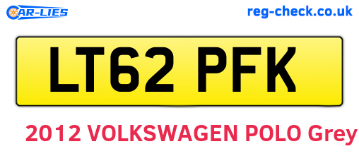 LT62PFK are the vehicle registration plates.