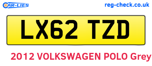 LX62TZD are the vehicle registration plates.